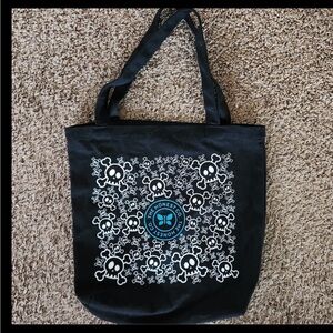 The Honest Co. Skull Pocket Tote Cotton Canvas Bag 19 x 14